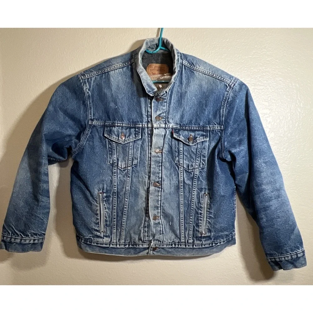 Vintage 1980-90's Levis Trucker Jacket Men's sz 52 Blanket Lined‎ USA 71506 0316